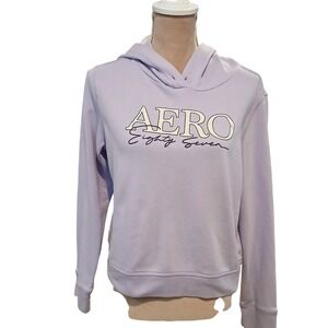 Aeropostale Womens Lavender Purple Aero Eighty Seven Graphic Hoodie Medium